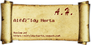 Alföldy Herta névjegykártya